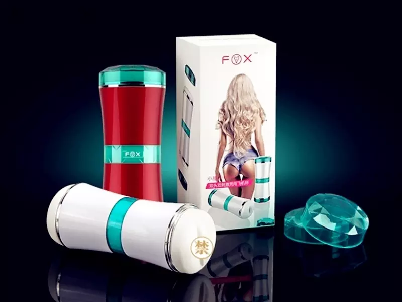 《FOX雙用飛機杯》成人震動自慰器｜男用飛機杯｜情趣性玩具-男用震動雙穴飛機杯，可以口交、肛交、的擼擼杯-